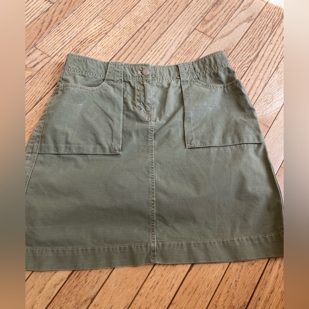 Jcrew khaki mini skirt size 4